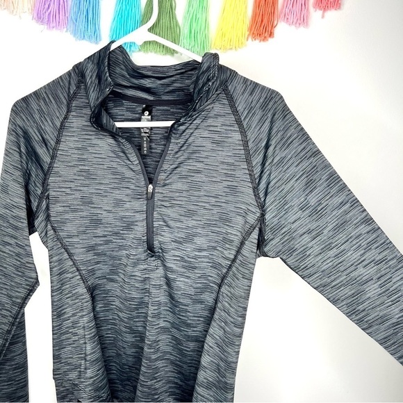 90 Degree By Reflex Black Marled 1/4 Zip Athletic Sporty Long Sleeve Shirt Small - Picture 4 of 13